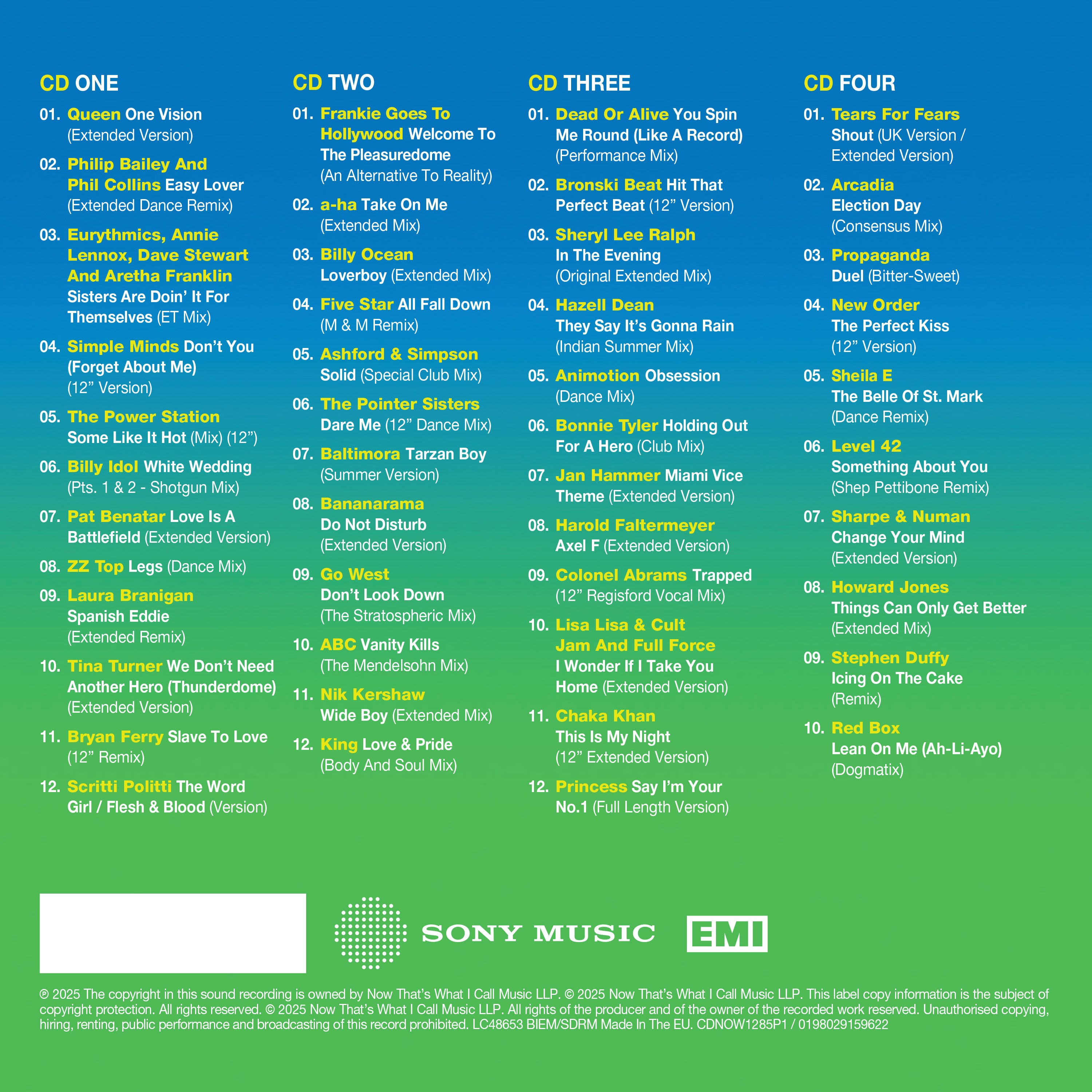 Various Artists - NOW 12" 80s: 1985 - Part One (4CD)