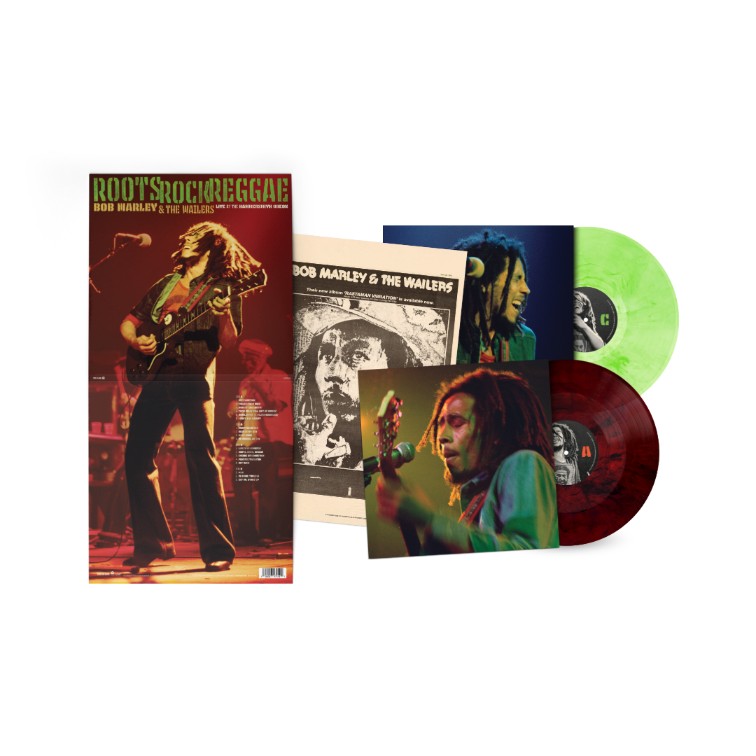 Bob Marley & The Wailers, Chineke! Orchestra - Roots, Rock, Reggae: Live At The Hammersmith Odeon Exclusive Molten Lava Red and Peridot Swirl Green Vinyl 2LP
