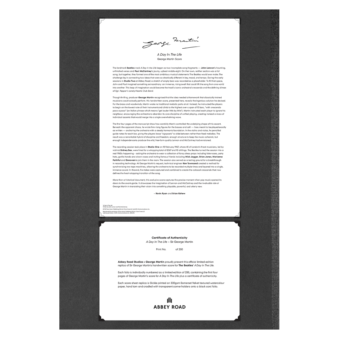 Abbey Road Studios - Abbey Road x George Martin - A Day In The Life Folio