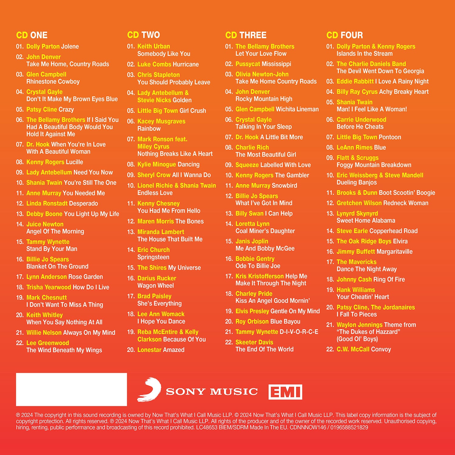 Various Artists - NOW That’s What I Call Country (4CD album)