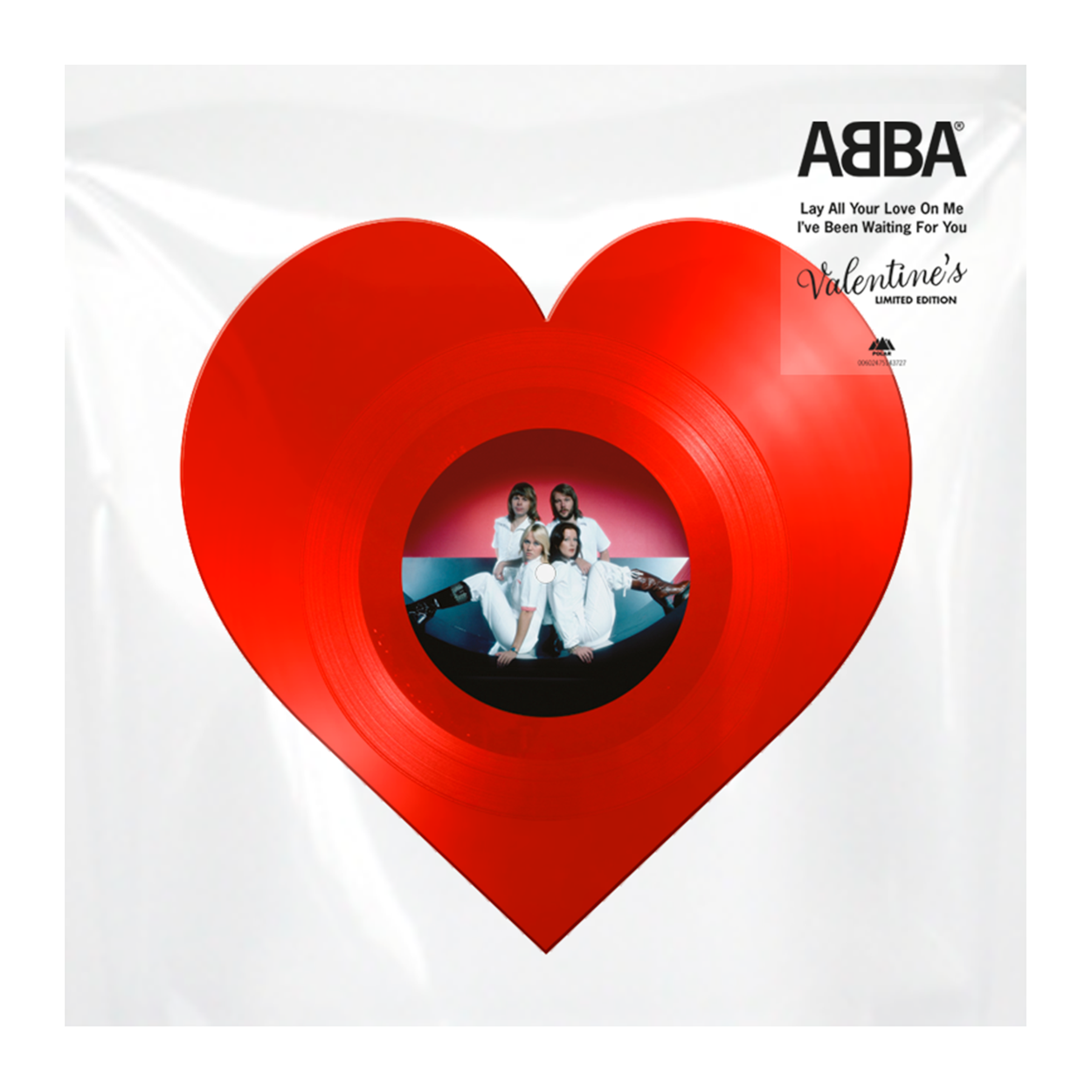 ABBA - Lay All Your Love On Me / I’ve Been Waiting For You: Heart-Shaped Valentine’s 12" Vinyl