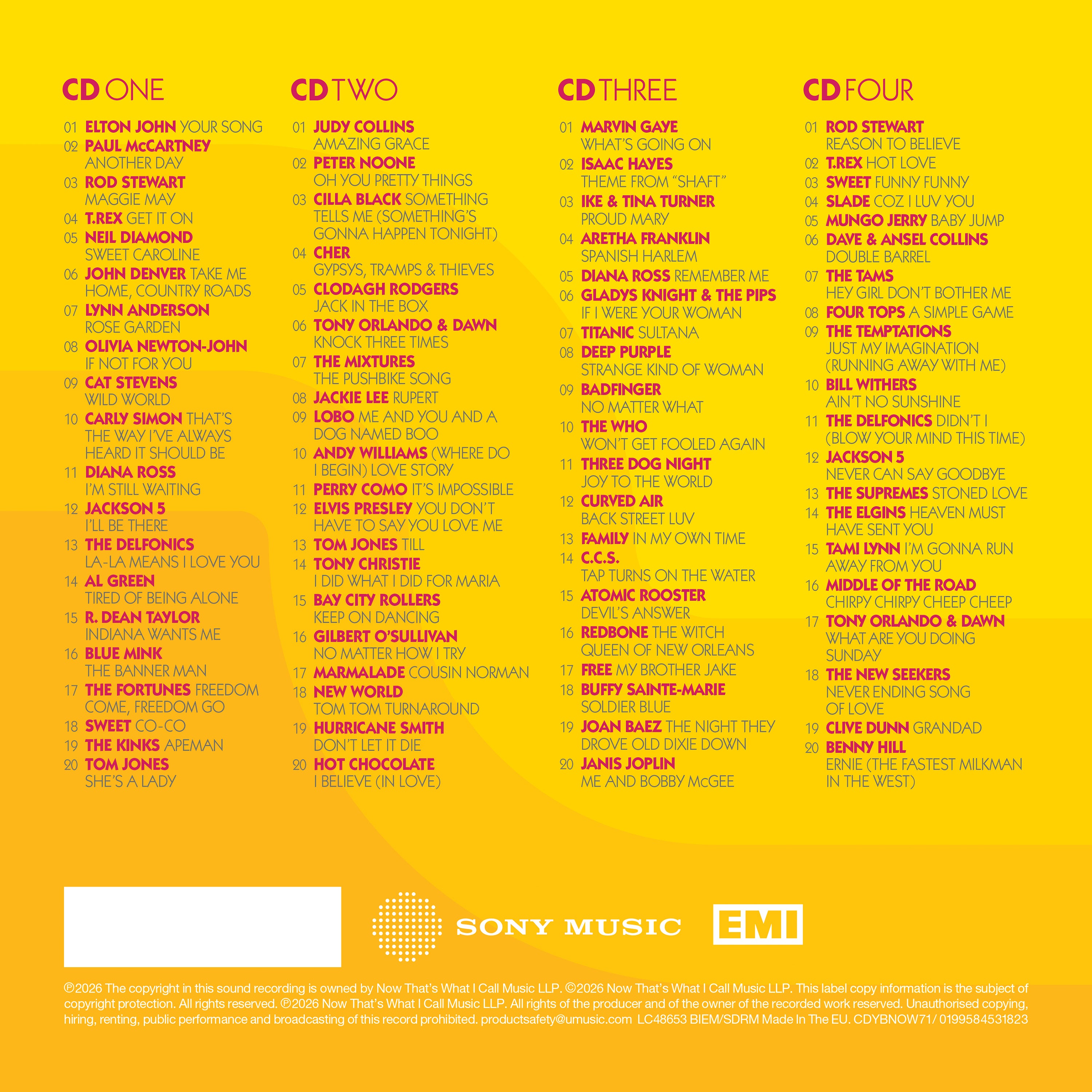 Various Artists - NOW – Yearbook 1971 (4CD)