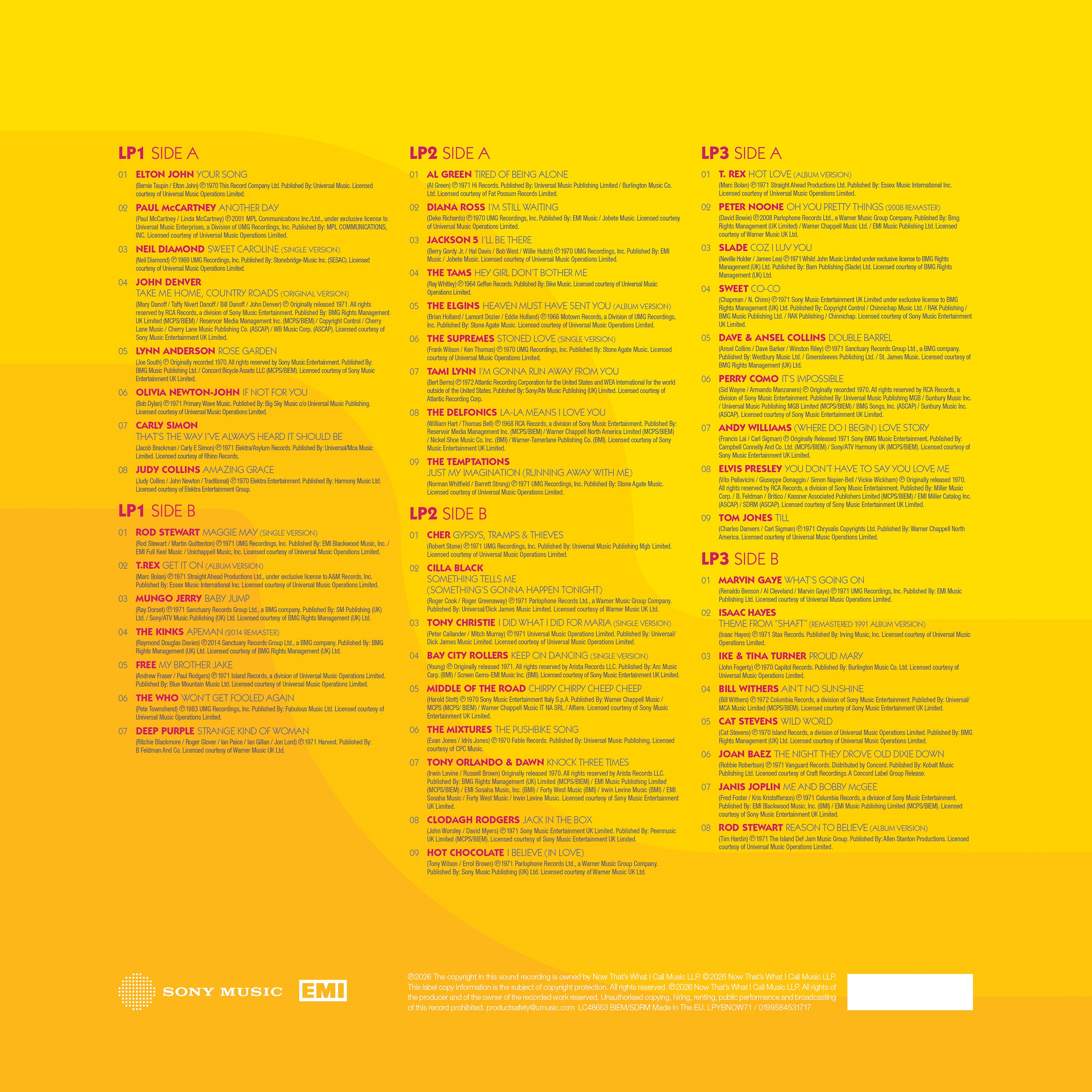 Various Artists - NOW – Yearbook 1971 (3LP)
